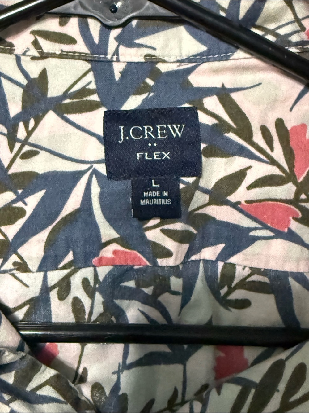 J.Crew Flex Floral Button Up Shirt Size L | Tropical Short Sleeve - Picture 5 of 5
